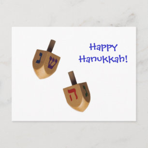 Happy Hanukkah Dreidels Holiday Postcard