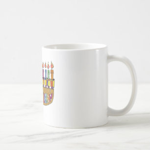 Happy Hanukkah Dreidels Menorah Coffee Mug