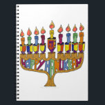 Happy Hanukkah Dreidels Menorah Notebook<br><div class="desc">You are viewing The Lee Hiller Design Collection. Apparel, Gifts & Collectibles Lee Hiller Photography or Digital Art Collection. You can view her Nature photography at http://HikeOurPlanet.com/ and follow her hiking blog within Hot Springs National Park.</div>