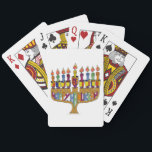 Happy Hanukkah Dreidels Menorah Playing Cards<br><div class="desc">You are viewing The Lee Hiller Design Collection. Apparel, Gifts & Collectibles Lee Hiller Photography or Digital Art Collection. You can view her Nature photography at http://HikeOurPlanet.com/ and follow her hiking blog within Hot Springs National Park.</div>