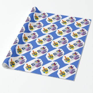 Happy Hanukkah Dreidls Gift Wrap