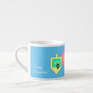 Happy Hanukkah English Hebrew Espresso Cup