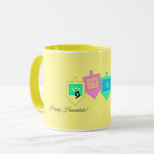 Happy Hanukkah English Hebrew Mug