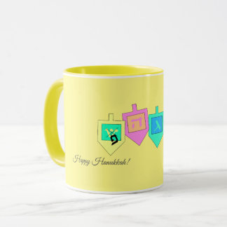 Happy Hanukkah English Hebrew Mug