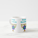 Happy Hanukkah Espresso Cup<br><div class="desc">Personalised gifts that say "Happy Hanukkah" feature Jewish Star and candles ready to light each special night. Happy holidays and have a wonderful New Year!</div>