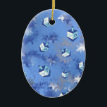 Happy Hanukkah Falling Star and Dreidels Ceramic Tree Decoration<br><div class="desc">You are viewing The Lee Hiller Design Collection. Apparel,  Gifts & Collectibles Lee Hiller Photography or Digital Art Collection. You can view her Nature photography at http://HikeOurPlanet.com/ and follow her hiking blog within Hot Springs National Park.</div>