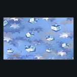Happy Hanukkah Falling Star and Dreidels Rectangular Sticker<br><div class="desc">You are viewing The Lee Hiller Design Collection. Apparel,  Gifts & Collectibles Lee Hiller Photography or Digital Art Collection. You can view her Nature photography at http://HikeOurPlanet.com/ and follow her hiking blog within Hot Springs National Park.</div>