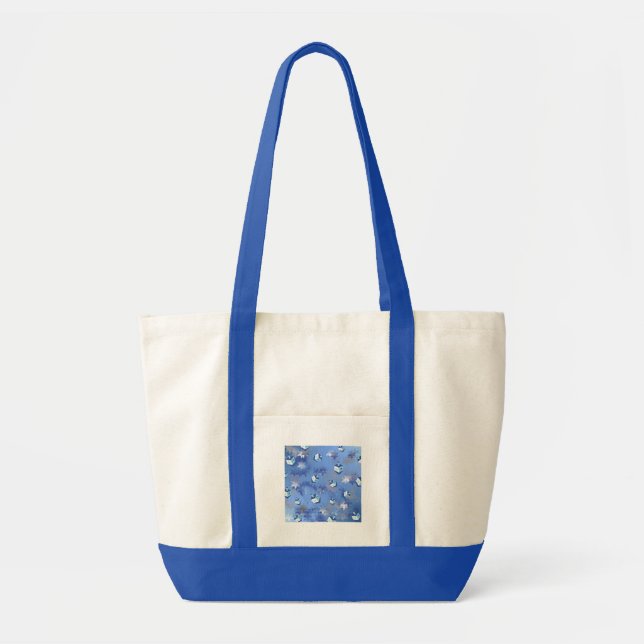 Happy Hanukkah Falling Star and Dreidels Tote Bag (Front)
