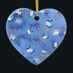Happy Hanukkah Falling Stars and Dreidels Ceramic Tree Decoration<br><div class="desc">You are viewing The Lee Hiller Design Collection. Apparel,  Gifts & Collectibles Lee Hiller Photography or Digital Art Collection. You can view her Nature photography at http://HikeOurPlanet.com/ and follow her hiking blog within Hot Springs National Park.</div>