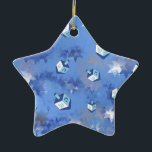 Happy Hanukkah Falling Stars and Dreidels Ceramic Tree Decoration<br><div class="desc">You are viewing The Lee Hiller Design Collection. Apparel,  Gifts & Collectibles Lee Hiller Photography or Digital Art Collection. You can view her Nature photography at http://HikeOurPlanet.com/ and follow her hiking blog within Hot Springs National Park.</div>
