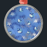 Happy Hanukkah Falling Stars and Dreidels Metal Tree Decoration<br><div class="desc">You are viewing The Lee Hiller Design Collection. Apparel,  Gifts & Collectibles Lee Hiller Photography or Digital Art Collection. You can view her Nature photography at http://HikeOurPlanet.com/ and follow her hiking blog within Hot Springs National Park.</div>