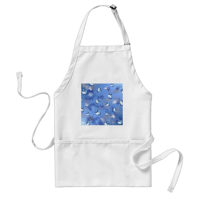 Happy Hanukkah Falling Stars and Dreidels Standard Apron (Front)