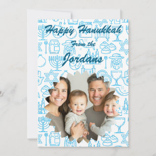 Happy Hanukkah family photo card personalize
