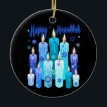 Happy Hanukkah Festival Of Light Star Of David Ceramic Tree Decoration<br><div class="desc">Happy Hanukkah Festival Of Light Star Of David</div>