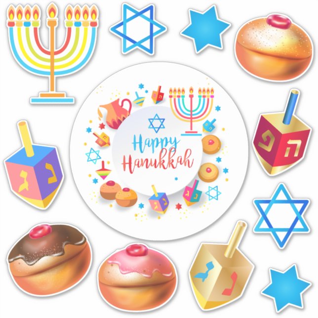 Happy Hanukkah Festival Party Holiday Symbols (Front)