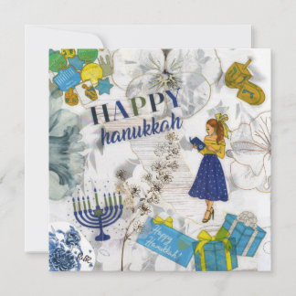 Happy Hanukkah Flat Greeting Card