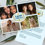 HAPPY HANUKKAH Floral Wreath Menorah Custom Photos Holiday Card<br><div class="desc">Hand drawn florals by me for you. Click "personalise" to edit and add your own text to the back and photos to the front of the card or change the font or colours. Everything is customisable. Be sure to add photos under the artwork to keep the design. For more designs...</div>