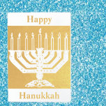 Happy Hanukkah Foil Card<br><div class="desc">.Celebrate eight days and eight nights of the Festival of Lights with Hanukkah cards and gifts. The festival of lights is here. Light the menorah, play with the dreidel and feast on latkes and sufganiyots. Celebrate the spirit of Hanukkah with friends, family and loved ones by wishing them Happy Hanukkah....</div>