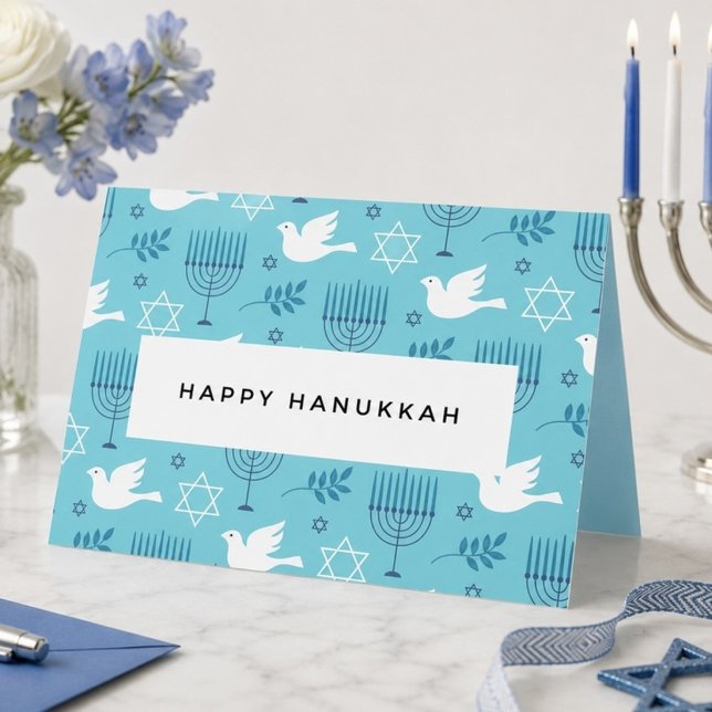 Happy Hanukkah  Folded Holiday Card (Creator Uploaded)
