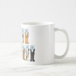 Happy Hanukkah for Cat Lover Coffee Mug<br><div class="desc">Different colored cartoon cats holding up pale blue cards that have letters on spelling out 'Happy Hanukkah'.</div>