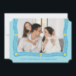 Happy Hanukkah Frame of Light Photo Holiday Card<br><div class="desc">A wreath of laurel leaves and abstract points of light frame your photo for a classic Hanukkah card. Don't forget to personalise this flat card with your names and personal message on the reverse.</div>