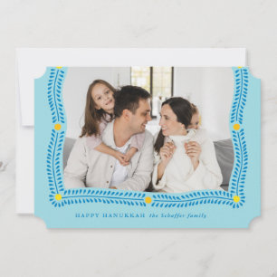 Happy Hanukkah Frame of Light Photo Holiday Card