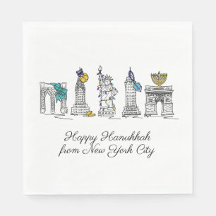Happy Hanukkah from New York City NYC Chanukah Napkin