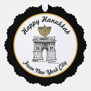 Happy Hanukkah from NYC Menorah Washington Square Tree Decoration Card