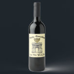 Happy Hanukkah from NYC Menorah Washington Square Wine Label<br><div class="desc">Wine bottle label design features an original marker illustration of NYC's Washington Square Arch,  "dressed up" for Hanukkah with a menorah on the top.

Don't see what you're looking for? Need help with customisation? Click "contact this designer" to have something created just for you!</div>