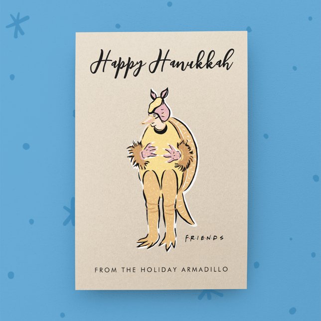 Happy Hanukkah from the Holiday Armadillo (Postcard on table)