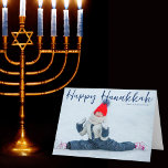 Happy Hanukkah Full Photo Modern Blue Script Holiday Card<br><div class="desc">Modern customisable Jewish full photo Hanukkah card with a winter photograph of your child or family with blue script overlay. Add another favourite Chanukah picture inside and customise your own Happy Hanukkah message of love and light inside.</div>