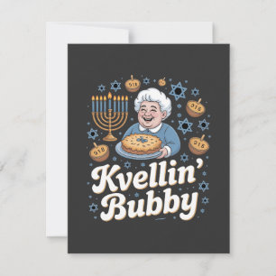 Happy Hanukkah Funny Jewish Holiday Kvellin Bubby Card