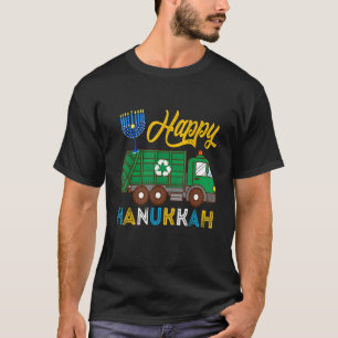 Happy Hanukkah Garbage Truck Carrying Jewish Menor T-Shirt