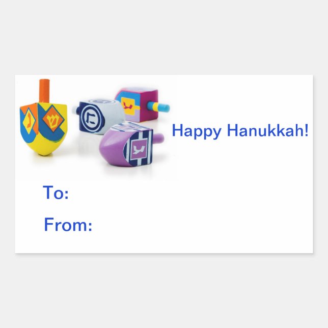 Happy Hanukkah Gift Label Stickers (Front)