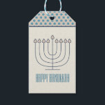 Happy Hanukkah Gift Tag<br><div class="desc">Happy Hanukkah Gift Tag – Presenting a beautiful gift tag in a digital scrapbook style. Colouring of grey,  cream and shades of blue,  with stars,  celebrating the Jewish festival of Hanukkah.</div>
