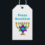 Happy Hanukkah   Gift Tags<br><div class="desc">Personalised gifts that say "Happy Hanukkah" feature Jewish Star and candles ready to light each special night.  Happy holidays and have a wonderful New Year!</div>