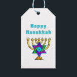 Happy Hanukkah   Gift Tags<br><div class="desc">Personalised gifts that say "Happy Hanukkah" feature Jewish Star and candles ready to light each special night.  Happy holidays and have a wonderful New Year!</div>