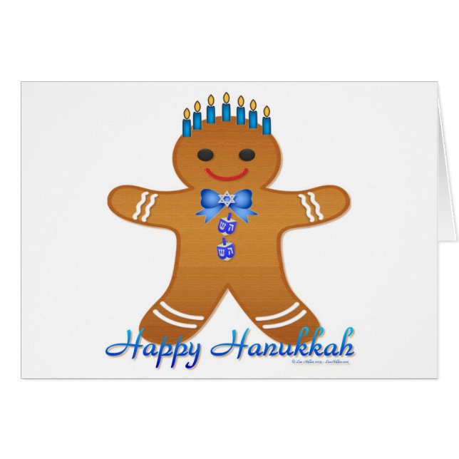 Happy Hanukkah Gingerbread Man Menorah (Front Horizontal)