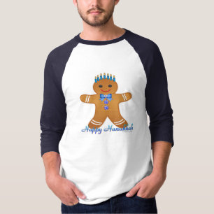 Happy Hanukkah Gingerbread Man Menorah T-Shirt