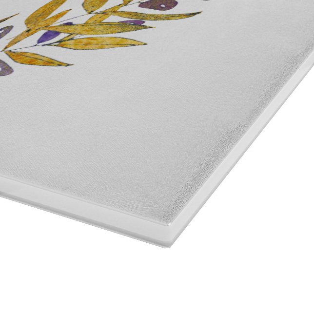 Happy Hanukkah Glass Cutting Board (Corner)