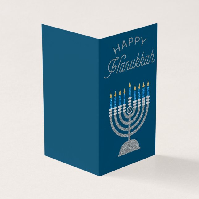Happy Hanukkah Glitter Cards 25 Pack (Outside)