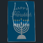 Happy Hanukkah Glitter Medium Gift Bag<br><div class="desc">Hanukkah 2022 will begin in the evening of Sunday 18 December and ends in the evening of Monday 26 December</div>