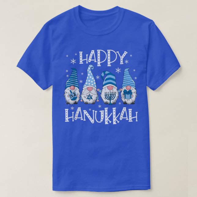 Happy Hanukkah Gnome Funny Family Menorah Dreidel  T-Shirt (Design Front)