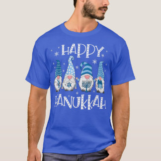 Happy Hanukkah Gnome Funny Family Menorah Dreidel  T-Shirt