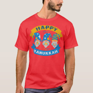 Happy Hanukkah Gnomes Hebrew Funny Jewish Holiday  T-Shirt