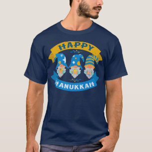 Happy Hanukkah Gnomes Hebrew Funny Jewish Holiday T-Shirt
