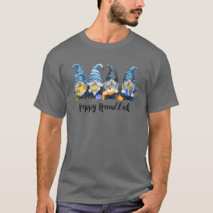 Happy Hanukkah Gnomes Menorah Dreidel Cute Gnome J T-Shirt