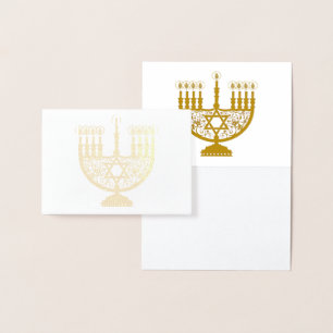 HAPPY HANUKKAH Gold Foil Card