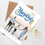 "Happy Hanukkah"  Gold Menorah Holiday Card<br><div class="desc">"Happy Hanukkah"  Gold Menorah design.</div>