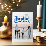 "Happy Hanukkah" Gold Menorah Holiday Card<br><div class="desc">"Happy Hanukkah" Gold Menorah design.</div>